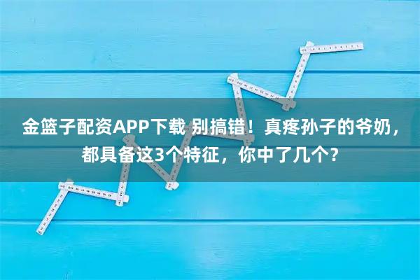 金篮子配资APP下载 别搞错!真疼孙子的爷奶,都具备这3个特征,你中了几个?