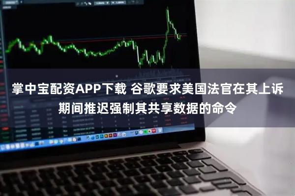 掌中宝配资APP下载 谷歌要求美国法官在其上诉期间推迟强制其共享数据的命令